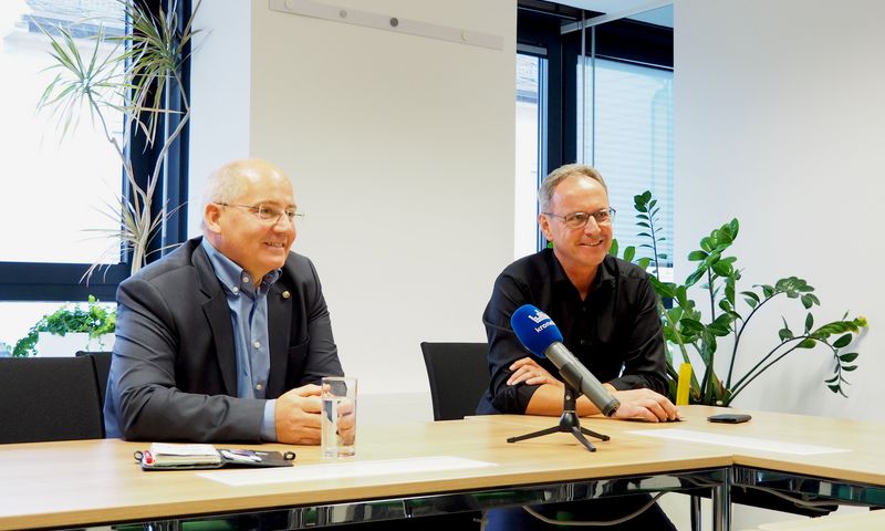 Wohlmuth und Ehrengruber bei der Pressekonferenz