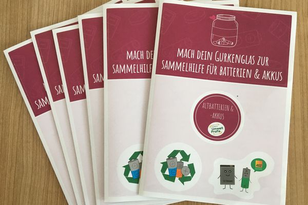 Flyer zur Sammlung von Batterien und Akkus