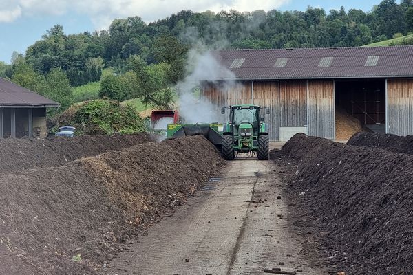 Wenden der Kompostmieten
