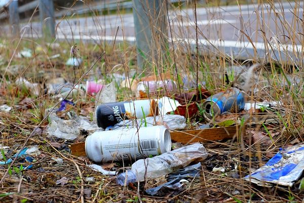 Müll liegt am Straßenrand